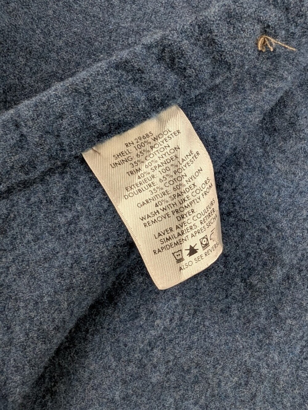 Vintage Pendleton L Blue Virgin Wool Flannel Suede Patches Cabincore Granola - Picture 8 of 10